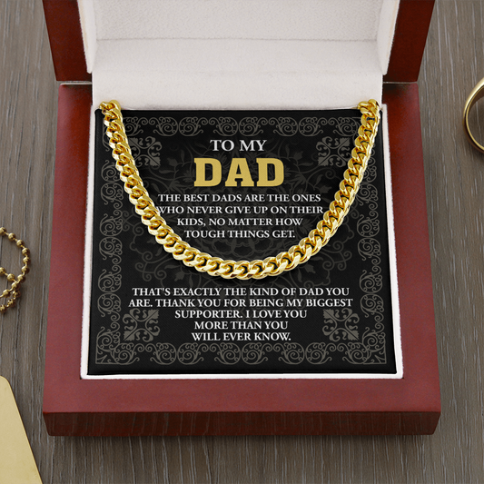 To My Dad Cuban Link Gold Chain, To My Dad Necklace From Son, Easter Gift For Dad, Fathers Day Gifts For Dad