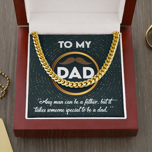 To My Dad Cuban Link Gold Chain, To My Dad Necklace From Daughter, Gift For Dad From Son, Fathers Day Necklace For Men