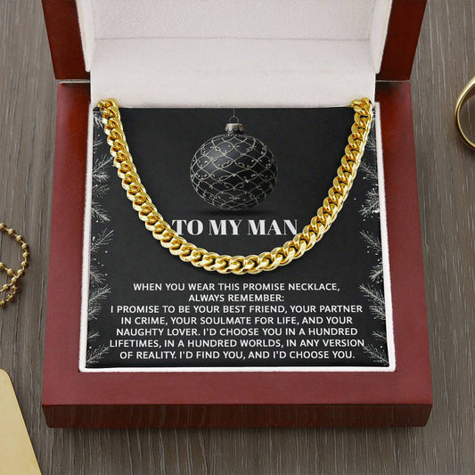 To My Man Necklace, Gifts For Men For Valentines Day, Cuban Link Chain For Men Stainless Steel, Christmas Gifts For Your Men