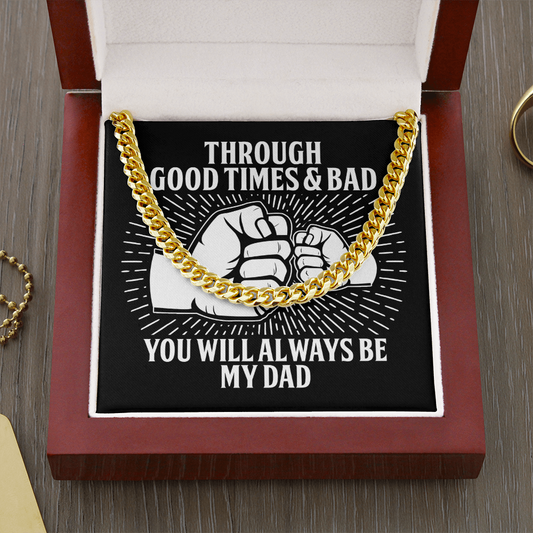 To My Dad Cuban Link Gold Chain, Necklace For My Dad, Dad Necklace For Daughter, Father Of The Bride Gifts, Gift For Dad Necklace