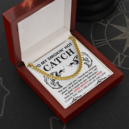 To My Smokin' Hot Catch Necklace, Valentine Day Gift For Husband From Wife Ideas, Valentine Birthday Gifts, Valentine Gift For Husband From Wife