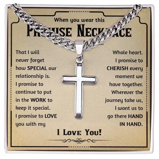 Promise Necklace Men, Promise Cross Necklace For Him, Cross Necklace For Son From Mom, Promise Necklace For Him Gold - BR5-JULY2-PRONE-4