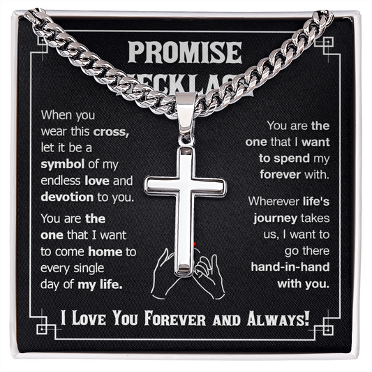 Promise Chain For Boyfriend, Personalized Cross Necklace, To My Son Cross Necklace From Mom - BR5-JULY2-PRONE-2