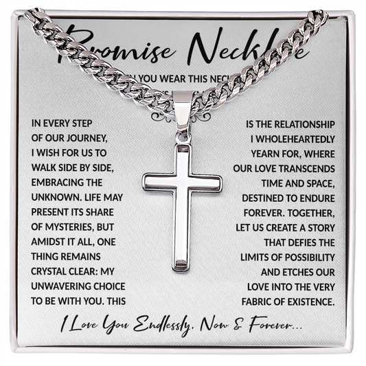 Mens Promise Necklace, Promise For Him, Promise Necklace For Couples - CB CROSS - BR5-JULY2-PRONE-3