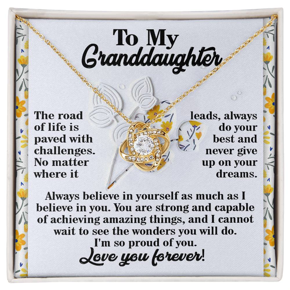 To My Granddaughter Necklace, Adult Granddaughter Gift, Christmas Gifts Granddaughter For From Grandpa, Deserves Jewelry Granddaughter