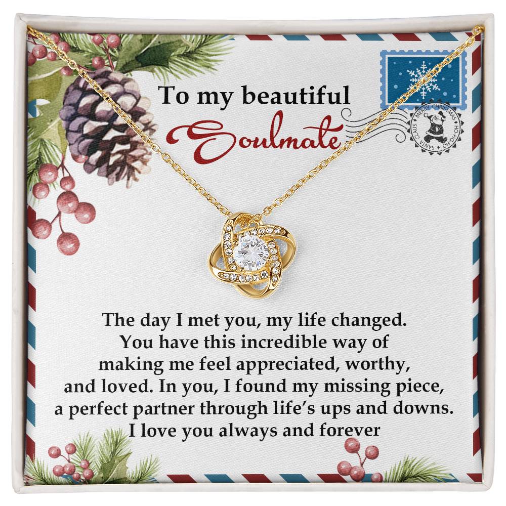 To My Beautiful Soulmate Necklace, Soulmate Necklace For Women, Good Gifts For Girlfriend For Christmas, Christmas Gifts For My Wife