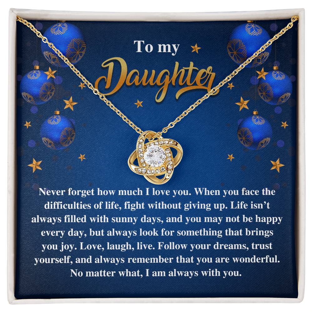 Christmas Gift For Daughter, To My Daughter From Dad, Love Knot Necklace For Daughter, Necklace From Dad To Daughter, Daughters Necklace From Dad