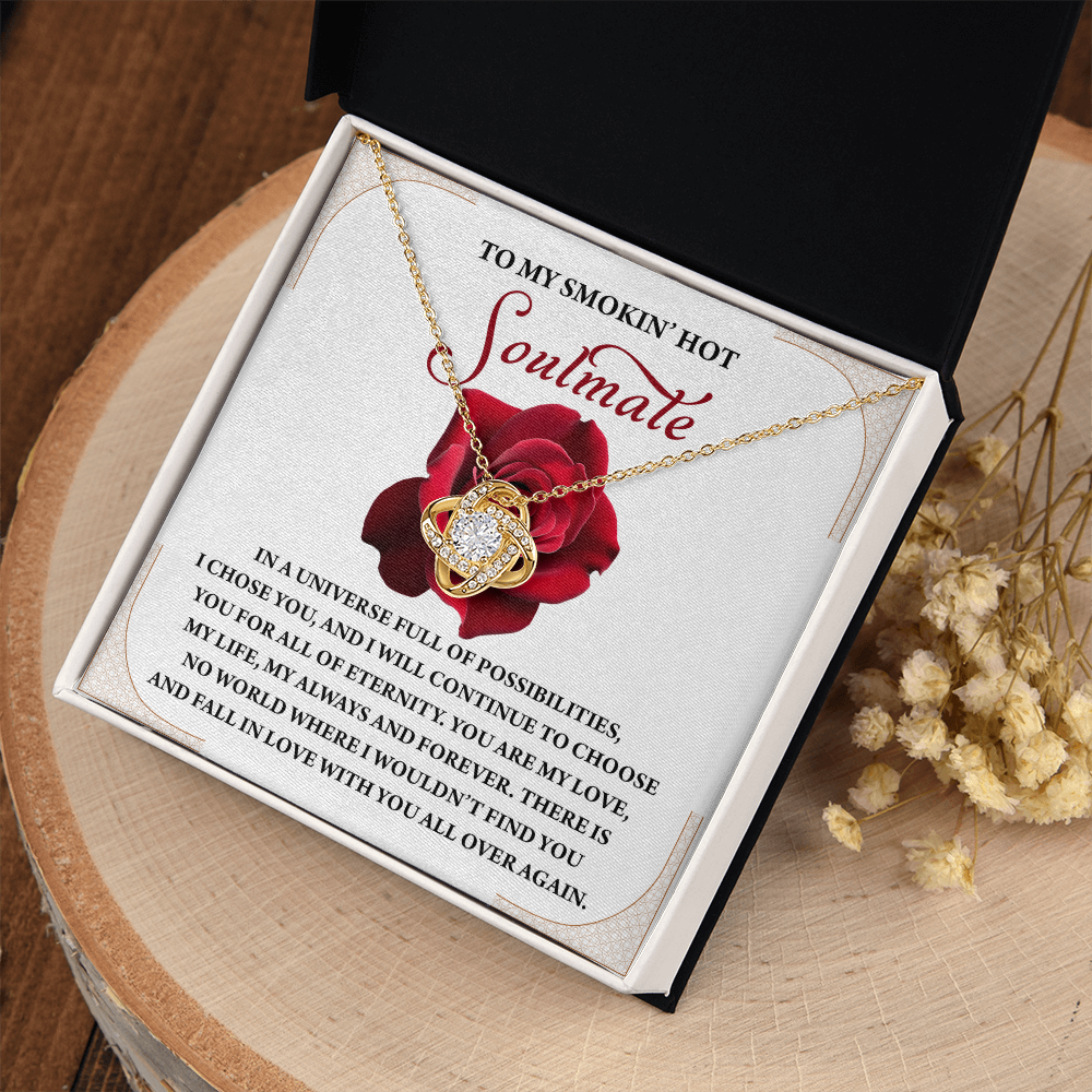 To My Smokin' Hot Soulmate Necklace, Girlfriend Necklace From Boyfriend, Valentine's Gift For Women, Happy Valentines Day Card To Girlfriend