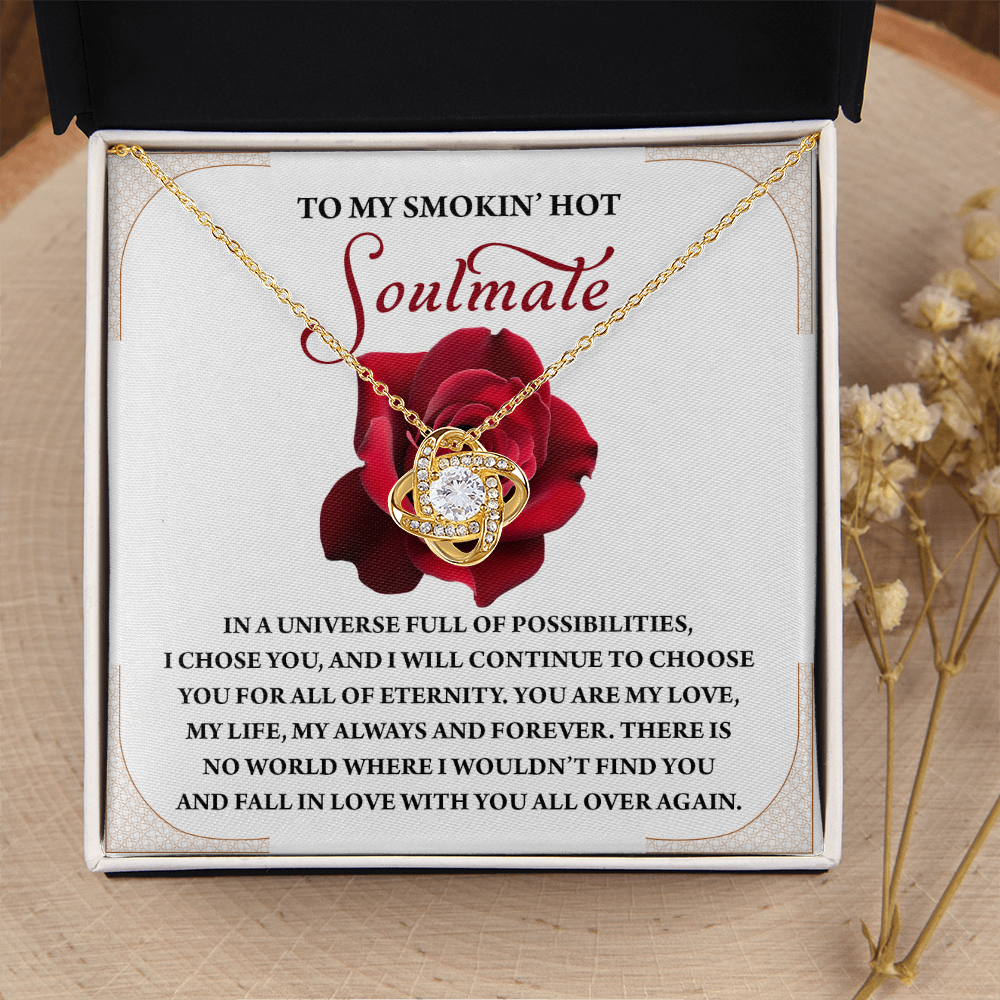 To My Smokin' Hot Soulmate Necklace, Girlfriend Necklace From Boyfriend, Valentine's Gift For Women, Happy Valentines Day Card To Girlfriend