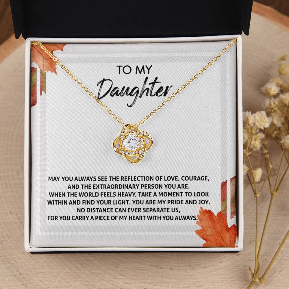 To My Daughter Love Knot Necklace, To My Daughter Necklace From Mom, Necklace For My Daughter