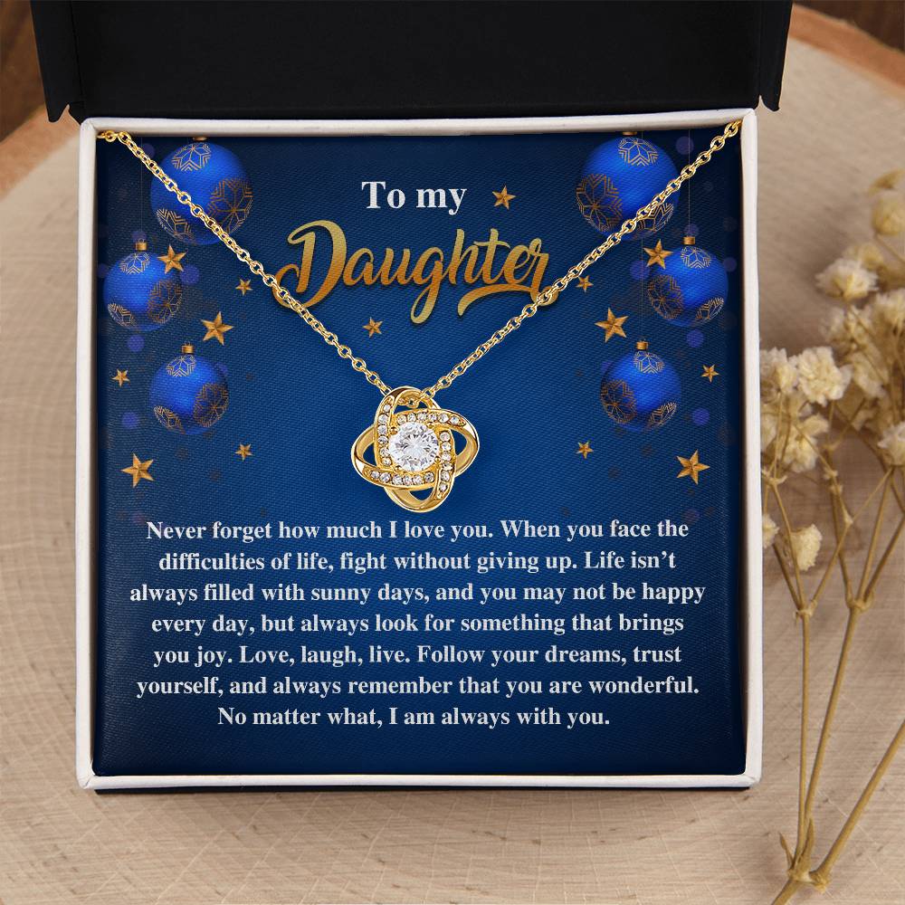 Christmas Gift For Daughter, To My Daughter From Dad, Love Knot Necklace For Daughter, Necklace From Dad To Daughter, Daughters Necklace From Dad