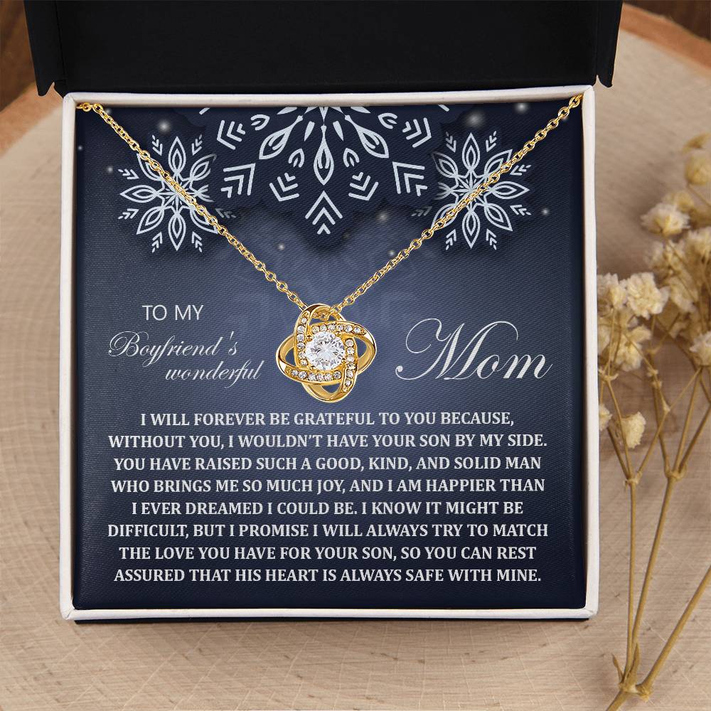 To My Boyfriend's Wonderful Mom Necklace, Necklace For Boyfriends Mom, Gifts For My Boyfriends Mom, Christmas Gifts For Boyfriend Mom