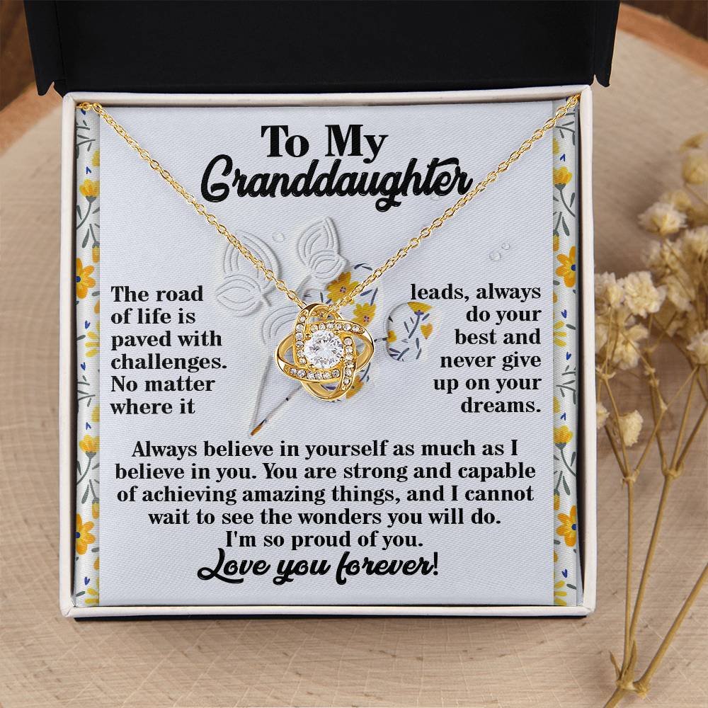 To My Granddaughter Necklace, Adult Granddaughter Gift, Christmas Gifts Granddaughter For From Grandpa, Deserves Jewelry Granddaughter