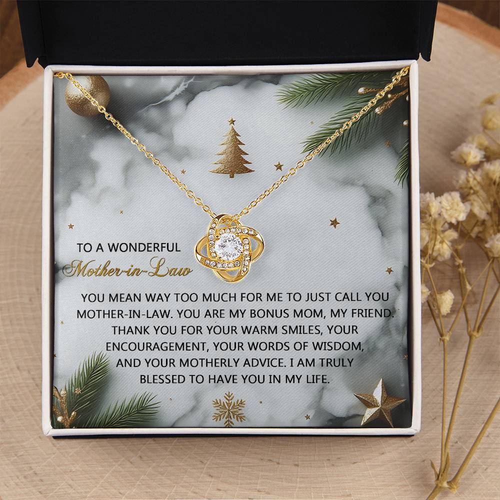 To A Wonderful Mother-In-Law Necklace, Christmas Gifts For Mother In Law, Gifts For Mother In Law Birthday, Mother Day Gift For Mother In Law