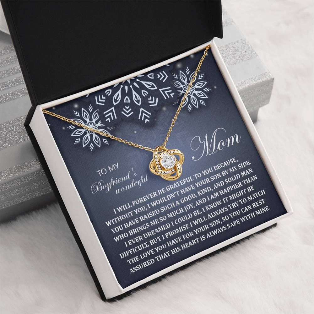 To My Boyfriend's Wonderful Mom Necklace, Necklace For Boyfriends Mom, Gifts For My Boyfriends Mom, Christmas Gifts For Boyfriend Mom