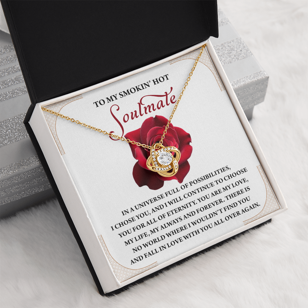 To My Smokin' Hot Soulmate Necklace, Girlfriend Necklace From Boyfriend, Valentine's Gift For Women, Happy Valentines Day Card To Girlfriend