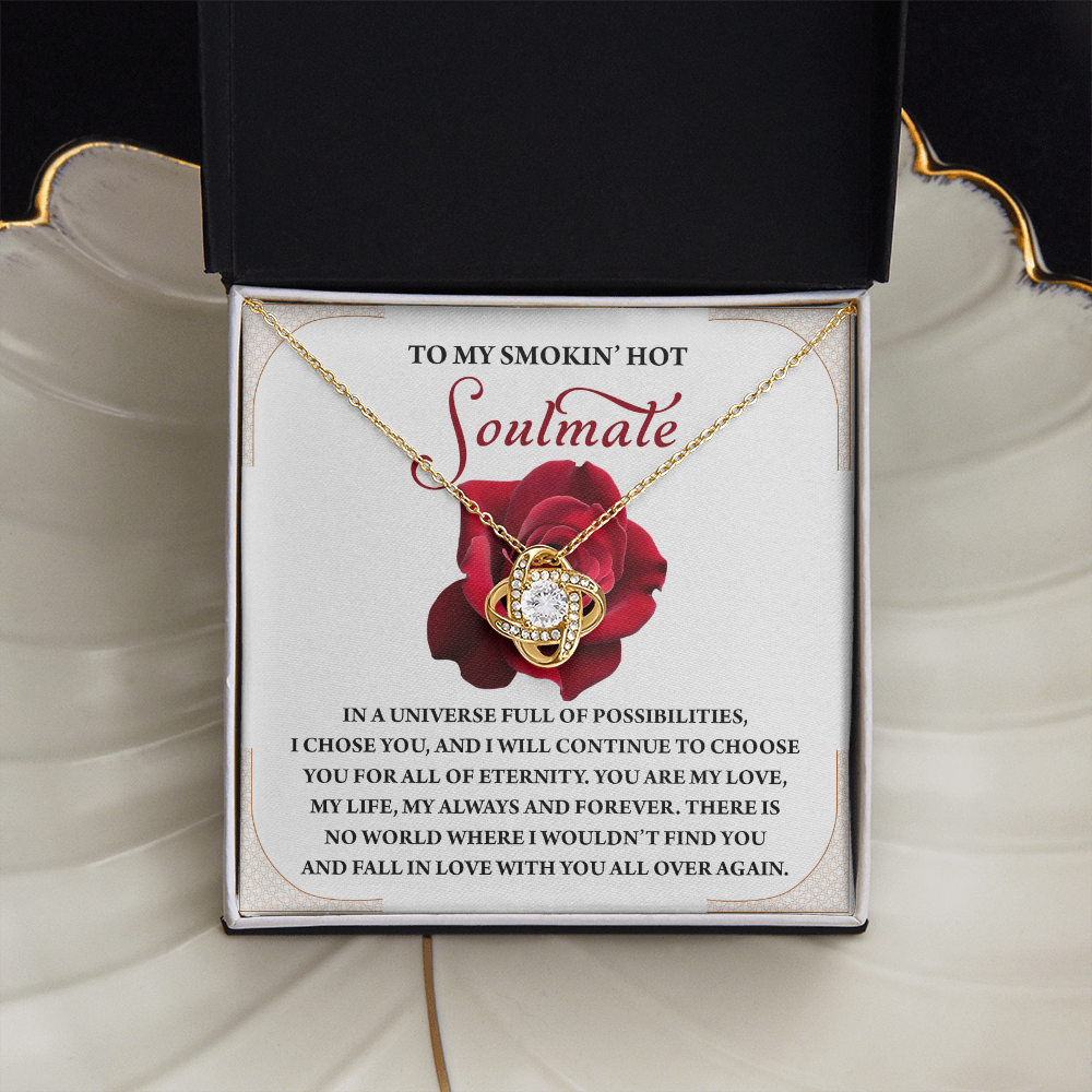 To My Smokin' Hot Soulmate Necklace, Girlfriend Necklace From Boyfriend, Valentine's Gift For Women, Happy Valentines Day Card To Girlfriend