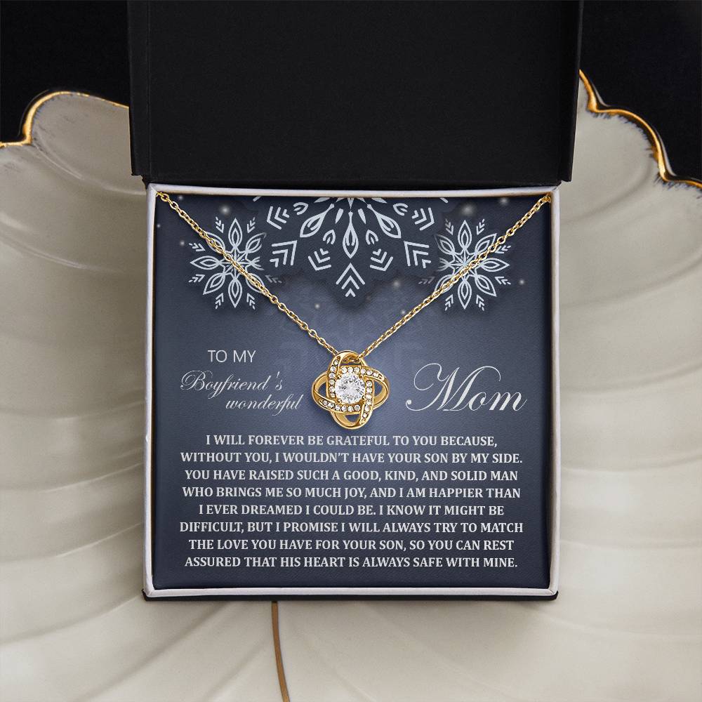 To My Boyfriend's Wonderful Mom Necklace, Necklace For Boyfriends Mom, Gifts For My Boyfriends Mom, Christmas Gifts For Boyfriend Mom