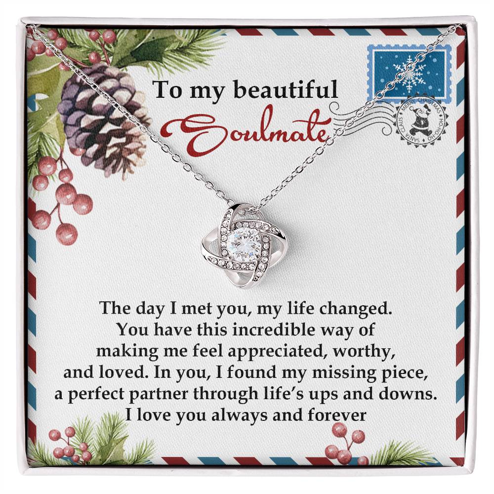 To My Beautiful Soulmate Necklace, Soulmate Necklace For Women, Good Gifts For Girlfriend For Christmas, Christmas Gifts For My Wife