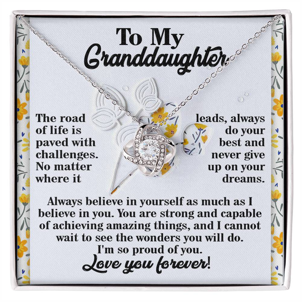 To My Granddaughter Necklace, Adult Granddaughter Gift, Christmas Gifts Granddaughter For From Grandpa, Deserves Jewelry Granddaughter