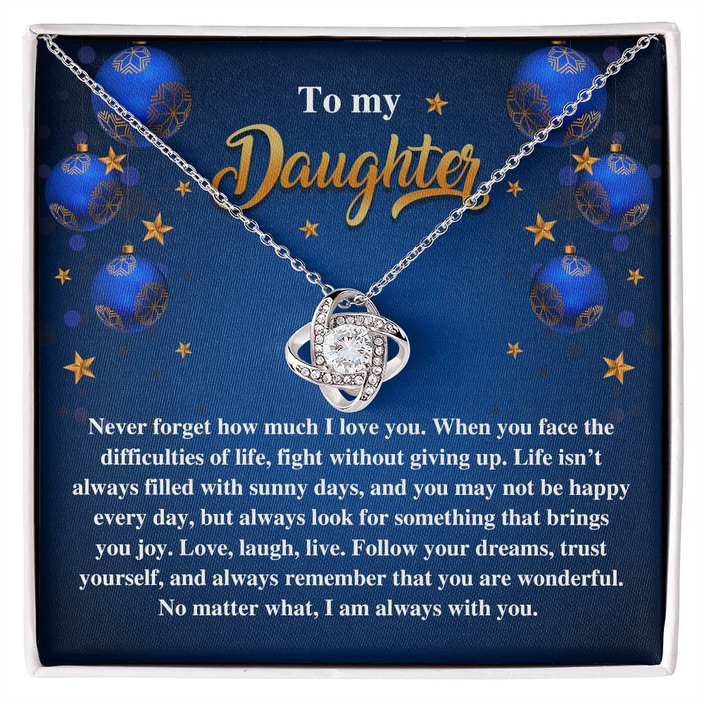 Christmas Gift For Daughter, To My Daughter From Dad, Love Knot Necklace For Daughter, Necklace From Dad To Daughter, Daughters Necklace From Dad