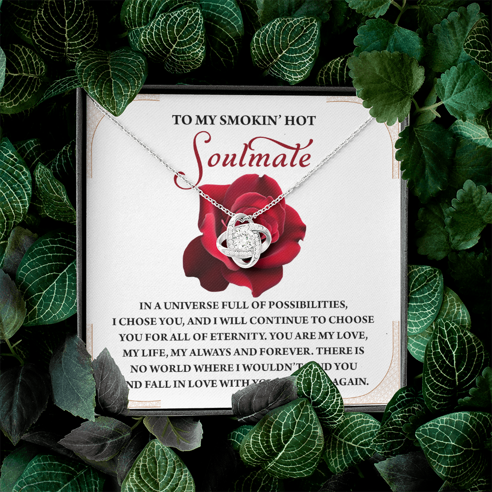 To My Smokin' Hot Soulmate Necklace, Girlfriend Necklace From Boyfriend, Valentine's Gift For Women, Happy Valentines Day Card To Girlfriend