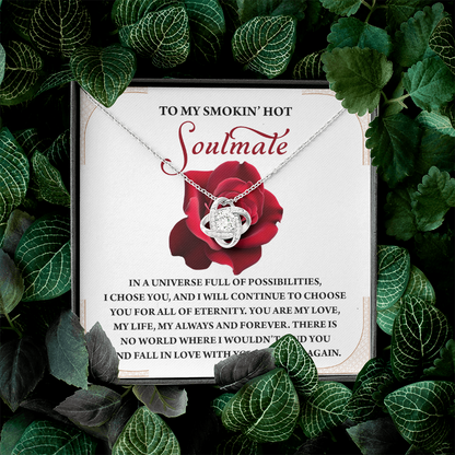 To My Smokin' Hot Soulmate Necklace, Girlfriend Necklace From Boyfriend, Valentine's Gift For Women, Happy Valentines Day Card To Girlfriend
