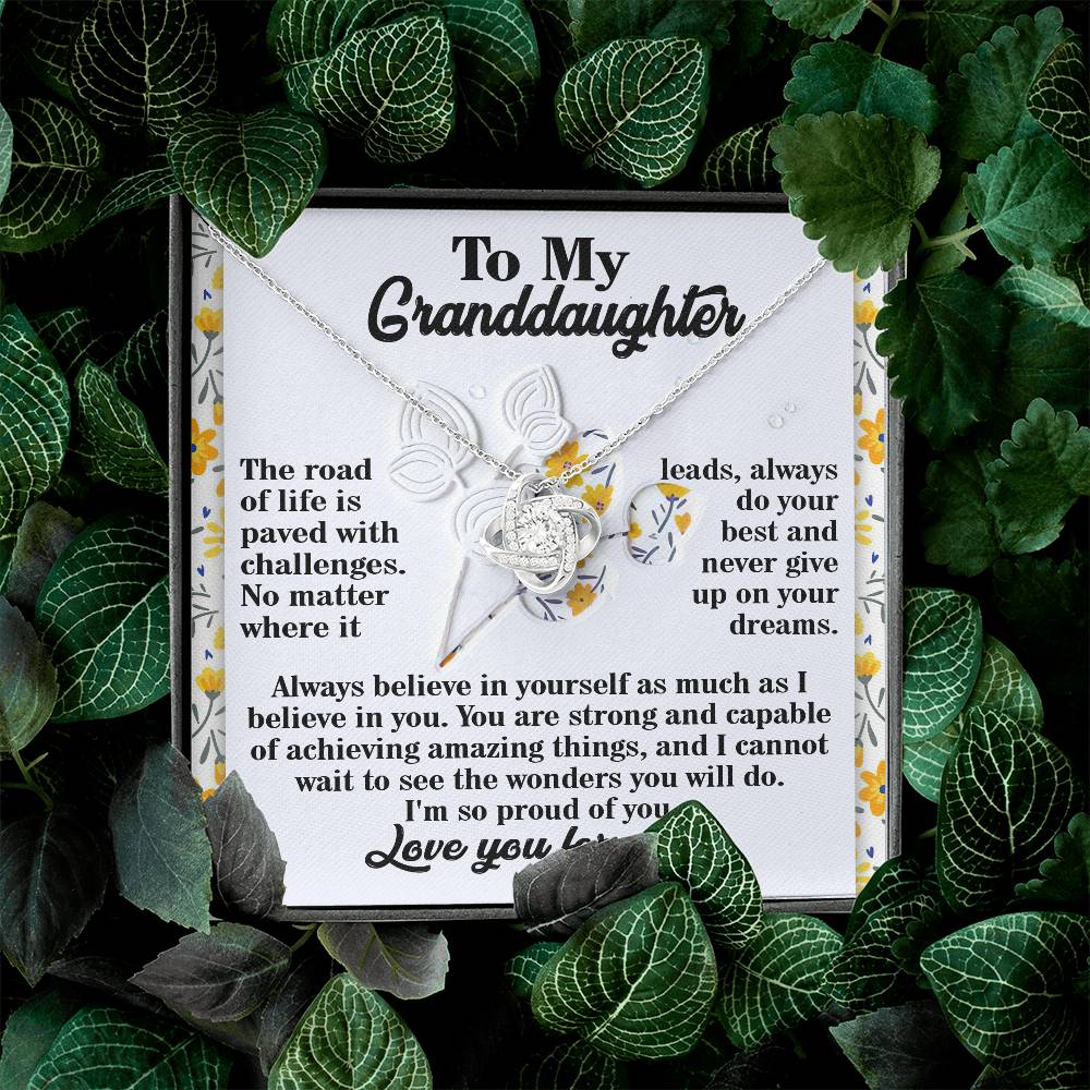 To My Granddaughter Necklace, Adult Granddaughter Gift, Christmas Gifts Granddaughter For From Grandpa, Deserves Jewelry Granddaughter