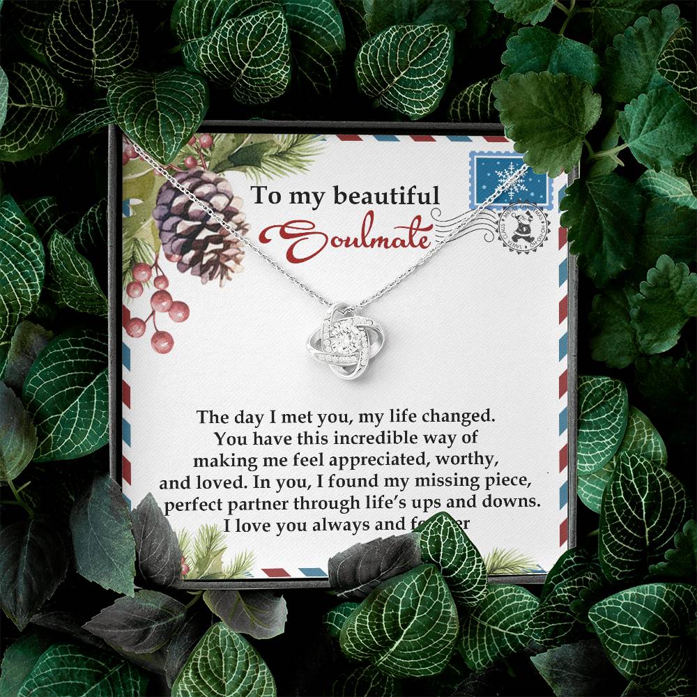 To My Beautiful Soulmate Necklace, Soulmate Necklace For Women, Good Gifts For Girlfriend For Christmas, Christmas Gifts For My Wife