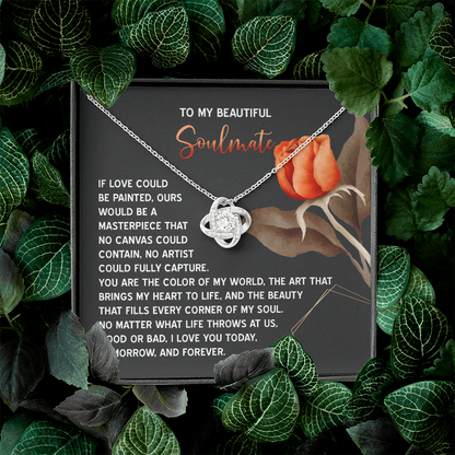 To My Beautiful Soulmate Necklace, Birthdays Gifts For Girlfriend, Valentine's Day Gifts, Romantic Valentine's Day Gift, Gold Necklace For Girlfriend