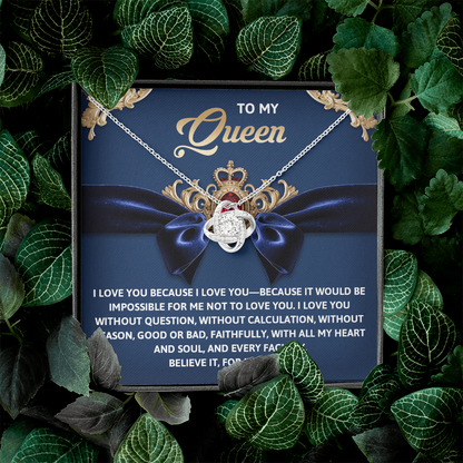 To My Queen Necklace, Valentine Jewelry For Women, Valentine Gift For Wife, Great Valentine Gifts For Her, Valentine Gift For Wife From Husband