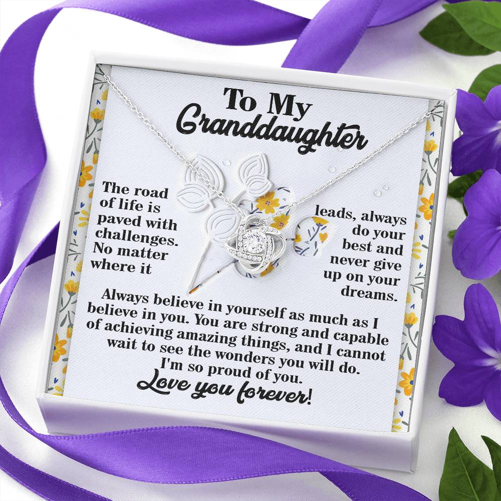 To My Granddaughter Necklace, Adult Granddaughter Gift, Christmas Gifts Granddaughter For From Grandpa, Deserves Jewelry Granddaughter