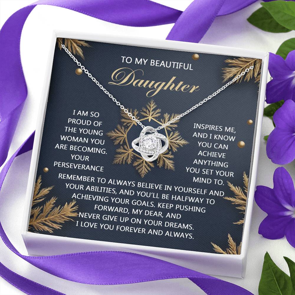 To My Beautiful Daughter Necklace, Christmas Gifts For Daughter From Dad, Christmas Gift For Daughter Adult, Christmas Gift For Daughter