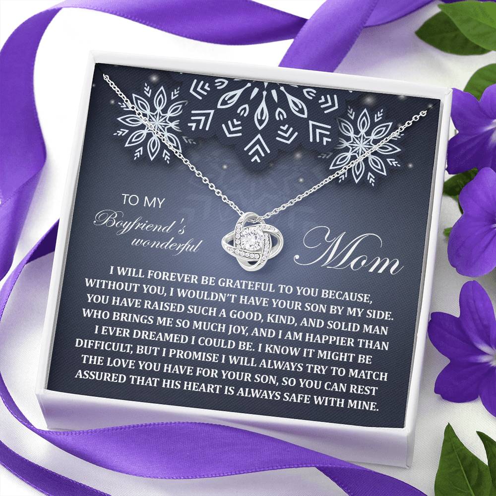 To My Boyfriend's Wonderful Mom Necklace, Necklace For Boyfriends Mom, Gifts For My Boyfriends Mom, Christmas Gifts For Boyfriend Mom