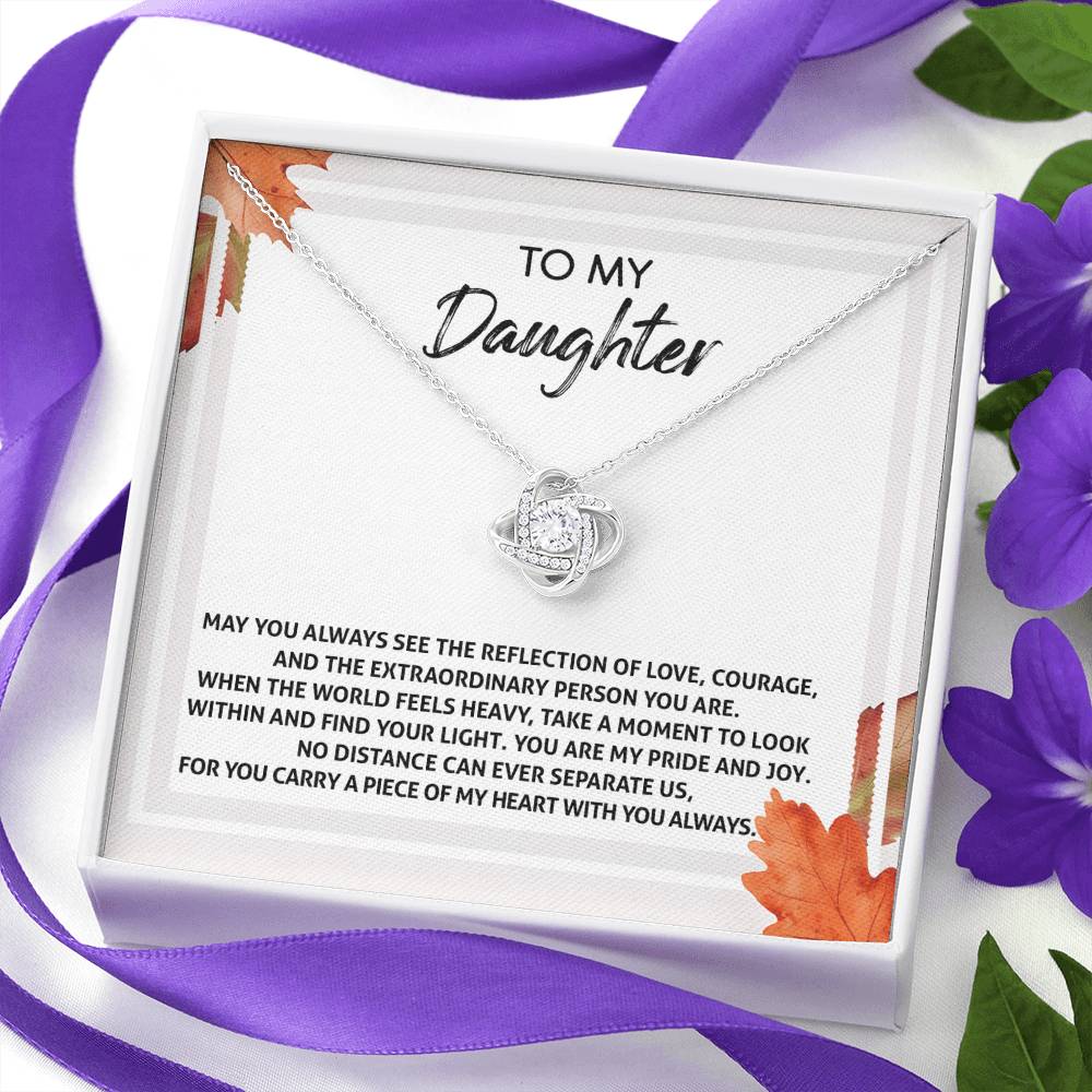 To My Daughter Love Knot Necklace, To My Daughter Necklace From Mom, Necklace For My Daughter