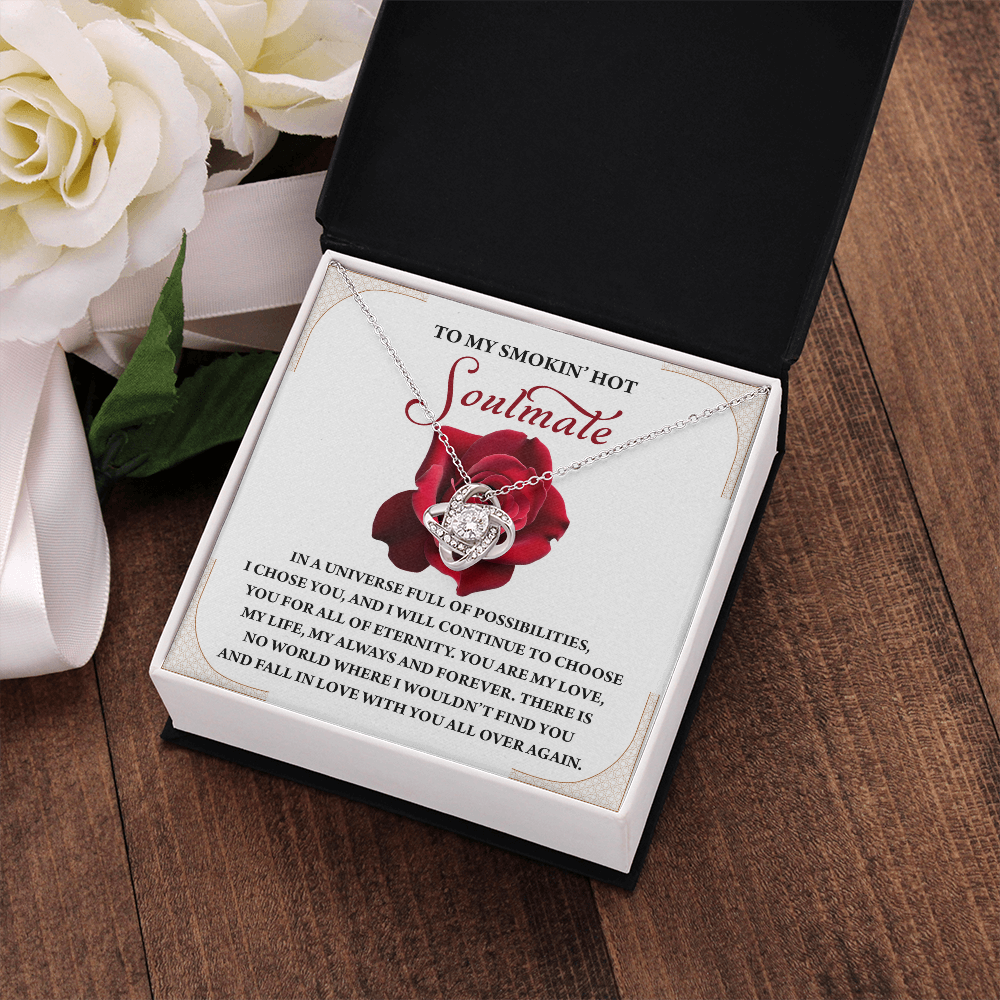 To My Smokin' Hot Soulmate Necklace, Girlfriend Necklace From Boyfriend, Valentine's Gift For Women, Happy Valentines Day Card To Girlfriend