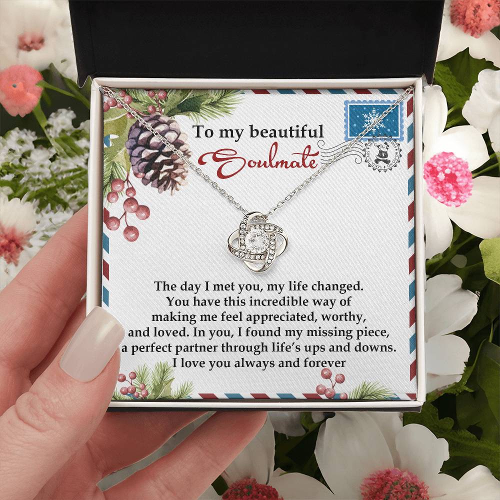 To My Beautiful Soulmate Necklace, Soulmate Necklace For Women, Good Gifts For Girlfriend For Christmas, Christmas Gifts For My Wife