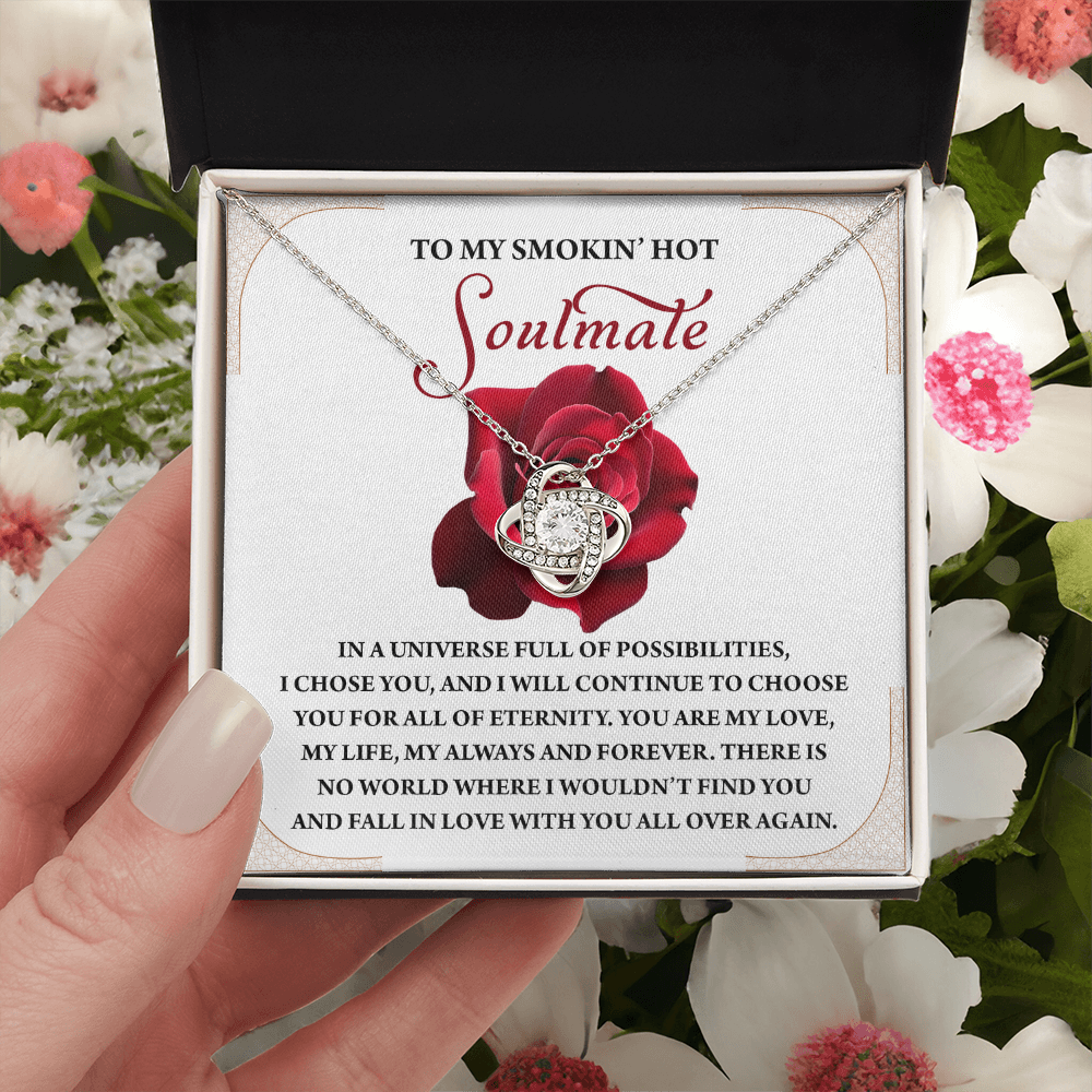 To My Smokin' Hot Soulmate Necklace, Girlfriend Necklace From Boyfriend, Valentine's Gift For Women, Happy Valentines Day Card To Girlfriend