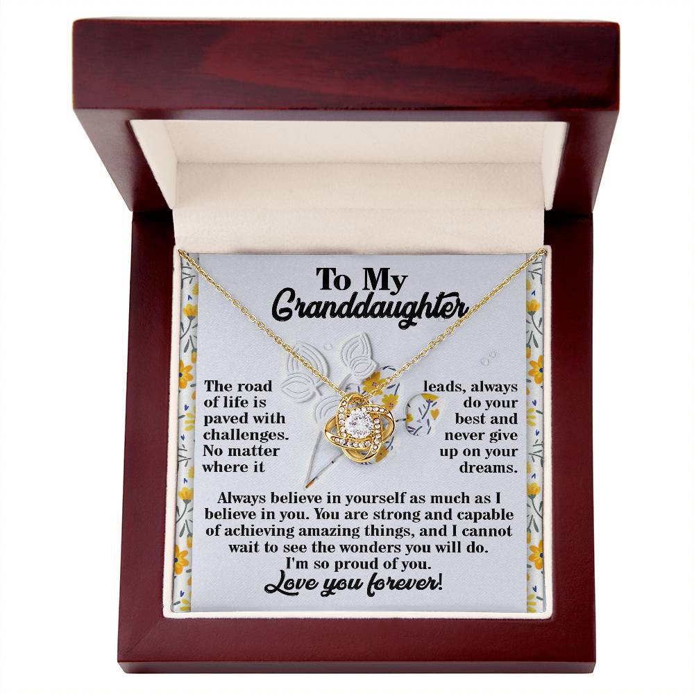 To My Granddaughter Necklace, Adult Granddaughter Gift, Christmas Gifts Granddaughter For From Grandpa, Deserves Jewelry Granddaughter