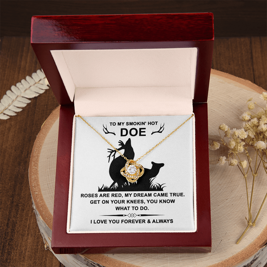 To My Smokin' Hot Doe Necklace, My Soulmate Necklace For Her, To My Wife Valentine's Day Gift, San Valentine Gift For Her, Soulmate Gifts For Her