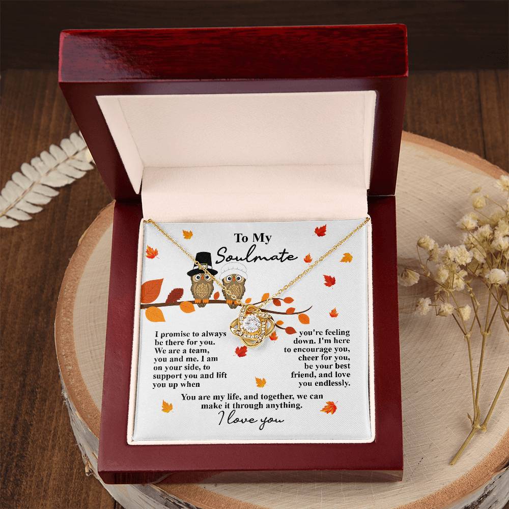 To My Beautiful Soulmate Necklace For Women, Message Card Jewelry To My Soulmate Necklace