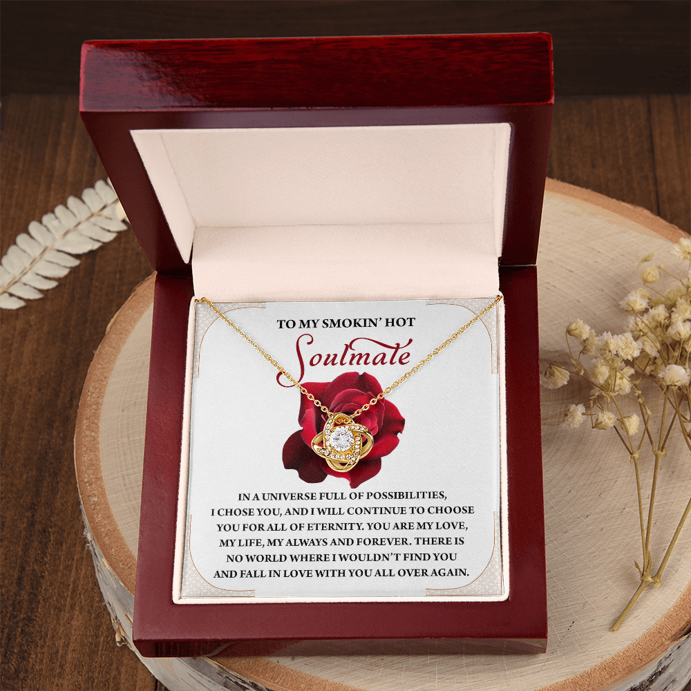 To My Smokin' Hot Soulmate Necklace, Girlfriend Necklace From Boyfriend, Valentine's Gift For Women, Happy Valentines Day Card To Girlfriend