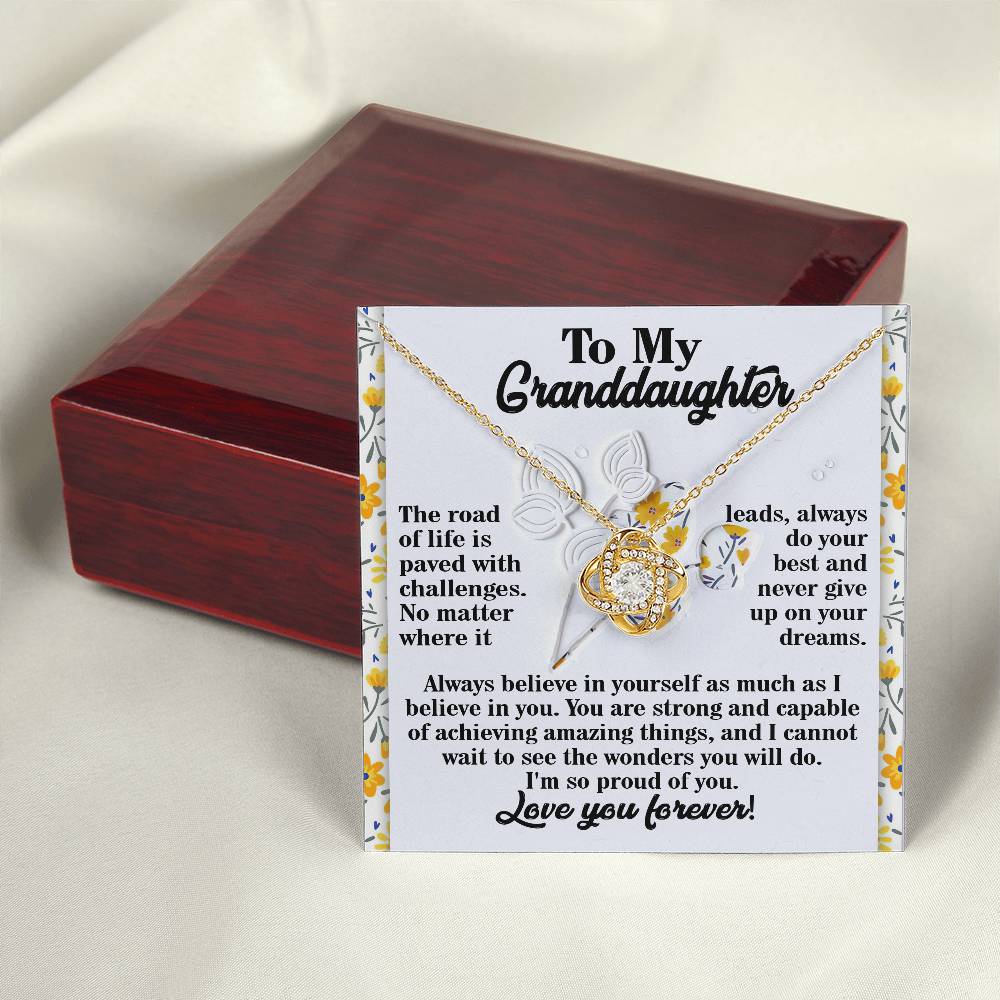 To My Granddaughter Necklace, Adult Granddaughter Gift, Christmas Gifts Granddaughter For From Grandpa, Deserves Jewelry Granddaughter