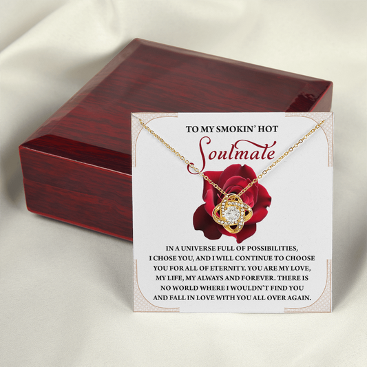 To My Smokin' Hot Soulmate Necklace, Girlfriend Necklace From Boyfriend, Valentine's Gift For Women, Happy Valentines Day Card To Girlfriend