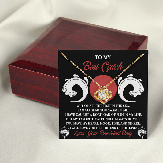 To My Best Catch Necklace, Best Valentine Gifts For Wife, Valentine Gifts For Husbands From Wife, Necklace For Valentine's Day, Valentine's Day Gifts