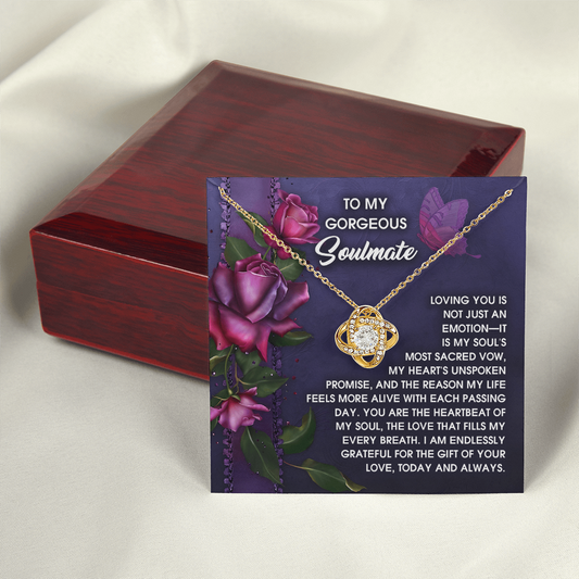 To My Gorgeous Soulmate Necklace, Best Christmas Gift For Girlfriend, My Soulmate Necklace For Her, To My Wife Valentine's Day Gift
