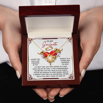 To My Soulmate Necklace, Valentine's Day Gifts, Romantic Valentine's Day Gift, Valentine Card For Wife Romantic, Valentine's Necklace For Her