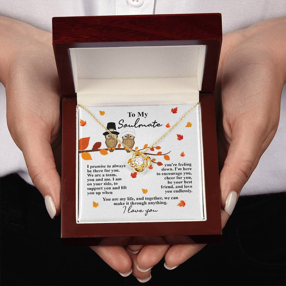 To My Beautiful Soulmate Necklace For Women, Message Card Jewelry To My Soulmate Necklace