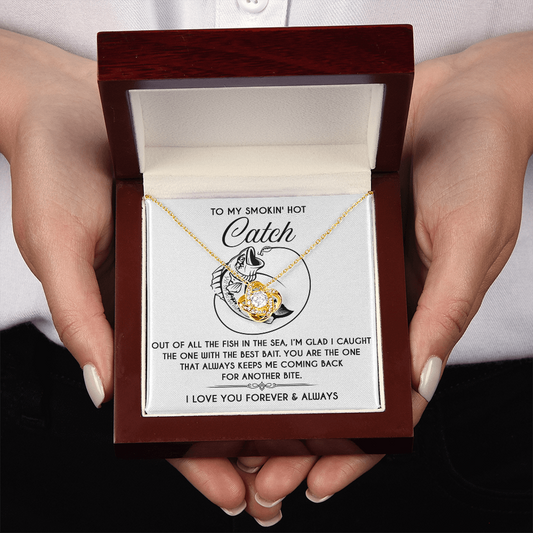 To My Smokin' Hot Catch Necklace, Soulmate Necklace For Her, Valentine Card For Wife Romantic, Best Valentine Gift For Wife, Valentine Day For Wife