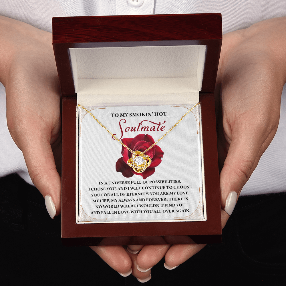 To My Smokin' Hot Soulmate Necklace, Girlfriend Necklace From Boyfriend, Valentine's Gift For Women, Happy Valentines Day Card To Girlfriend